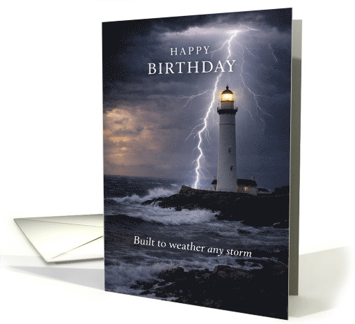 Birthday Lighthouse Storm Strength and Resilience card (1981996)