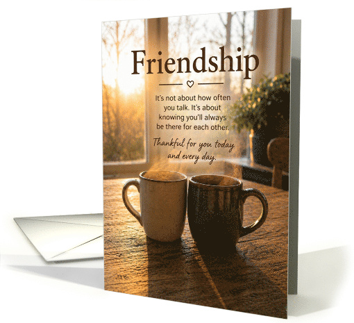 Friendship Coffee Mugs by Window at Sunrise card (1982372)