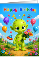 Birthday Smiles From a Little Alien Friend for Kids