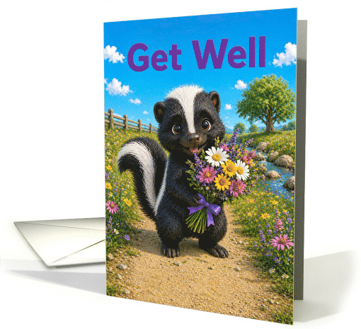 Get Well Wishes From a Sweet Little Skunk for Kids card (1982972)