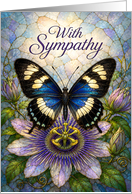 Sympathy Butterfly on Purple Passionflower