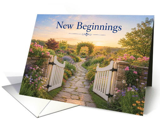Retirement Garden Path Through Open Gates card (1991054)