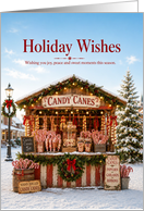 Holiday Wishes Candy Cane Stand in Snow