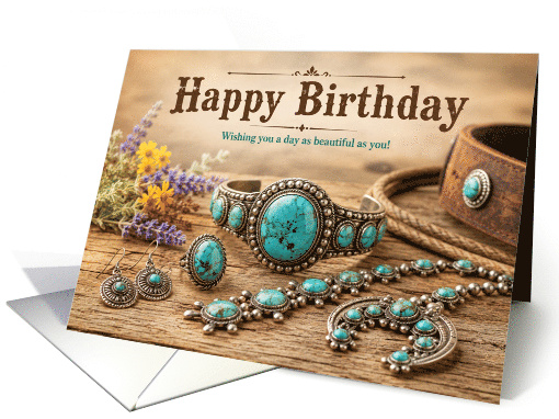 Birthday Turquoise Western Jewelry Collection card (1992976)