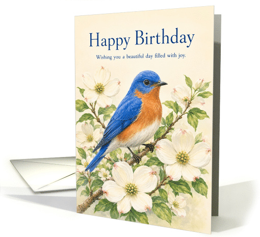 Birthday Eastern Bluebird with Flowering Dogwood card (1994600)