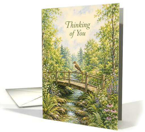 Thinking of You Eastern Wood Pewee by Woodland Stream card (1996262)