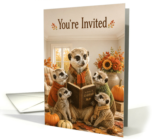 Thanksgiving Invitation Meerkat Family Sharing Stories of... (1999002)