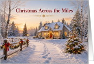 Christmas Across the Miles Snowy Cottage card