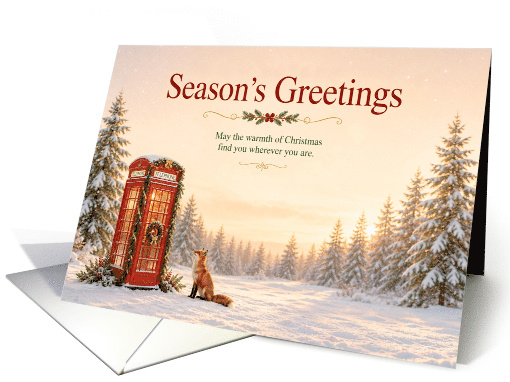 Christmas Season�s Greetings Fox and Telephone Box card (1999528)