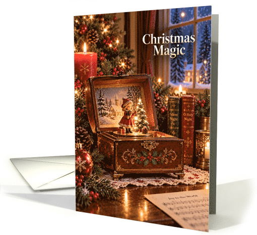 Christmas Magic Vintage Music Box With Winter Village card (2001684)