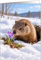 Groundhog Day First Spring Flower card