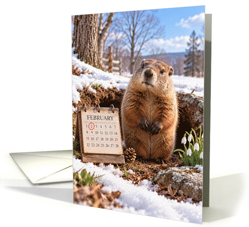 Groundhog Day Groundhog Marks February Second card (2002198)