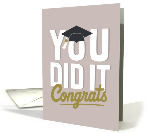 You Did It Congrats Neutrals Grad Cap Digital Doodle card (1978496)