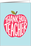 For Teacher Thank You Red Apple Handlettered Digital Doodle