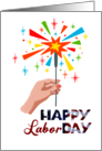 Happy Labor Day Greetings with Fireworks card