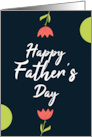 Happy Father&rsquo;s Day Simple Pink Flower Dark Background card