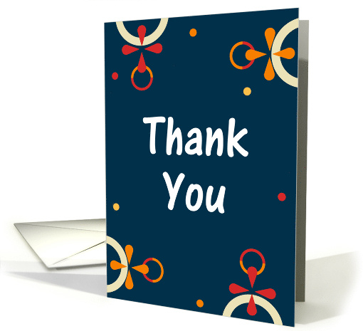Thank You Abstract Floral Circles on Navy Blue card (1984750)
