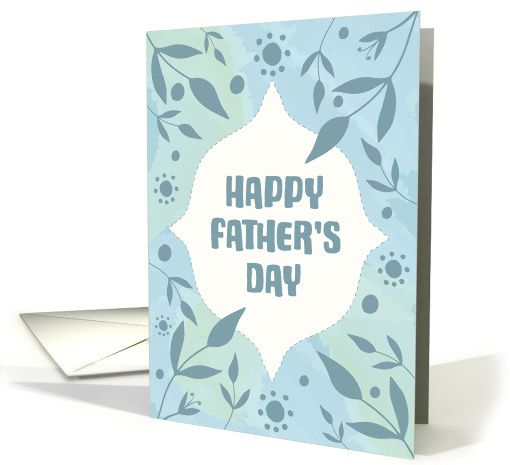 Father's Day Watercolor Botanical Pastel Blue and Green card (1987270)