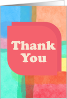 Vibrant Colorful Block Watercolor Thank You
