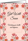 Get Well Soon Pink Flowers card