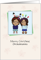 Grandmamma Cute Whimsical Sibling Christmas Customizable card