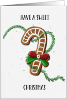 Christmas Cute Candy Cane Gingerbread Cookie