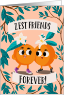 Friendship Cute Oranges Surrounded by Plants card