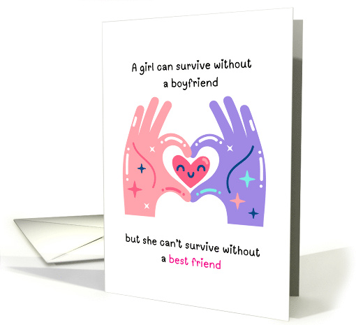 Best Friend Galentine's Day With Heart Hands card (1994400)