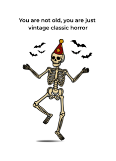 Dad Halloween Birthday Skeleton and Bats
