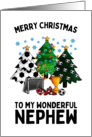 Nephew Christmas Soccer Trees and Trophy card