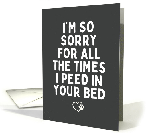 From the Pet Funny Apology Sorry I Peed in Your Bed card (2001658)