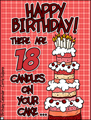 happy birthday, milestone, 18, 18th birthday, turing 18, candle cake, cake, plaid