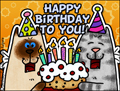 happy birthday, kitties, cats, cake