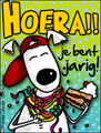 hoera, jarig, jarige verjaardag, dutch, dutch birthday card, birthday, nederlands