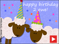 happy birthday 2 ewe, sheep, animated birthday card,b-day, birthday