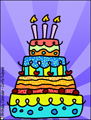 layer cake, birthday cake, happy birthday, cake, animated