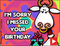 belated birthday, forgot your birthday, animated, oops, no bull, bull, , happy belated birthday