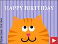 happy birthday, animated birthday card, red kitty, kitty. cat