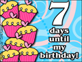 my birthday, 7 days until my birthday, cupcakes, reminder,