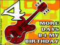 my birthday, 4 days until my birthday, guitar, reminder,