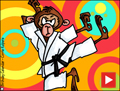 happy birthday, karate monkey, monkey, martial arts, kick-ass birthday