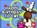 happy birthday, birthday song, ewe, sheep, animated, funny