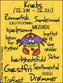 Danish zodiac cards, birthday, Stjernetegn , Astrologi, karaktertrkkene, danske fdselsdagskort,   postkort, tillykke med dagen, tillykke, horoskop, zodiac specific birthday card, Krbs, cancer