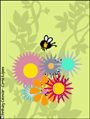 birthday, bee day, bee, flowers, happy bee-day, floral, friend,happy birthday,blooming, animated card,