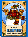 big blustery hug,snowman,animated,snow,christmas card,xmas,