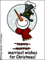 christmas card,snowman,merry,merrier,merriest,christmas,xmas,holidays,snow,