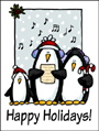 penguins,caroling,holidays, seasons greetings, christmas, xmas, happy holidays, winter, solstice,