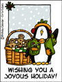 joyous holiday, penguin,gingerbread men,cookies,holidays, seasons greetings, christmas, xmas, happy holidays, winter, solstice,