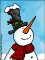 snowman,kisses,snow,animated, holiday, holidays, seasons greetings, christmas, xmas, happy holidays, winter, solstice,