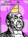 joyeux anniversaire, happy birthday, animated,party hat,birthday card in french, bon anniversaire, french, celebration, language card, thumbs up, flicitations, franais,